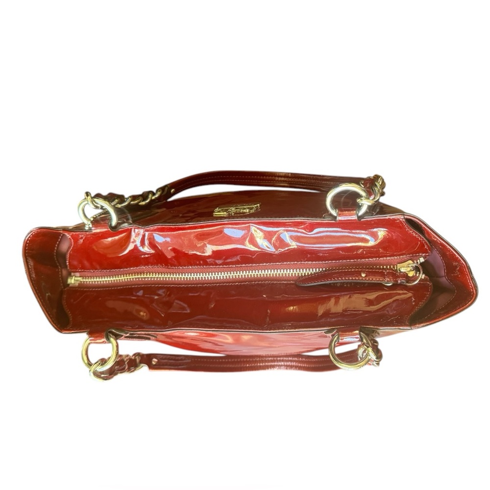 COACH Chelsea | Dark Red Patent Leather with Silver Accents - Picture 6 of 13